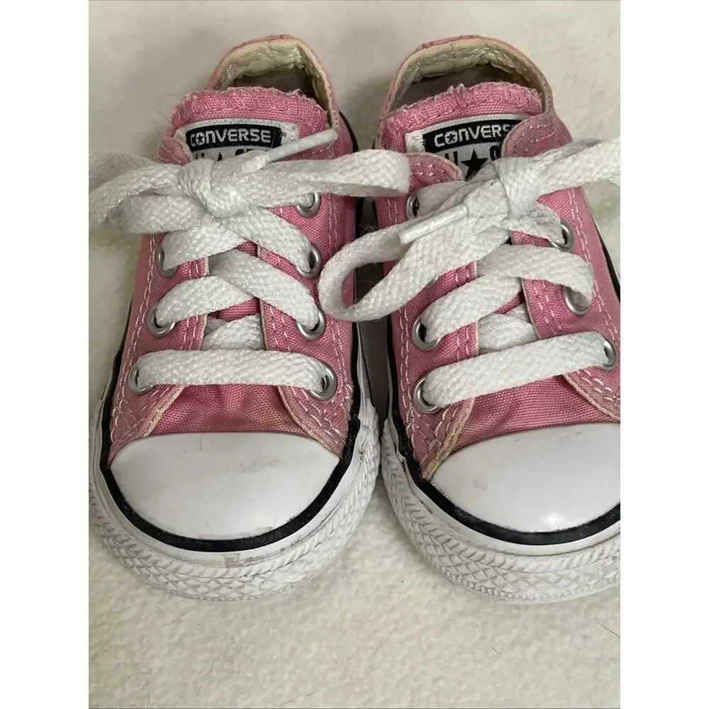 CONVERSE All Star Pink Canvas Sneakers Toddler Girls Size 4 baby walker